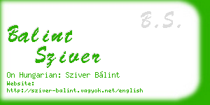 balint sziver business card